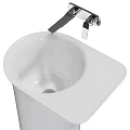 Modern White Pedestal Washbasin With Sleek Design For Bathroom Interior