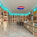 Modern Tobacco and Alcohol Store Interior With Shelves Counter And Product Displays