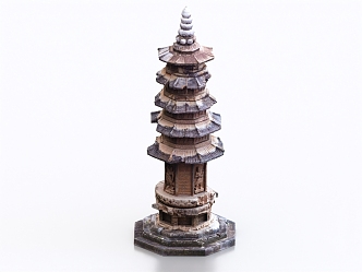 Qixia Temple Shili Pagoda Buddha Pagoda Ancient Building 3d model