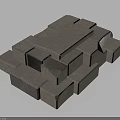 Wood Stone Gray Stacked Square Blocks For Building Projects And Decorative Design 3d model