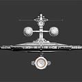 Detailed White Spaceship Model NCC 1701 With Disc Shaped Hull And Engines