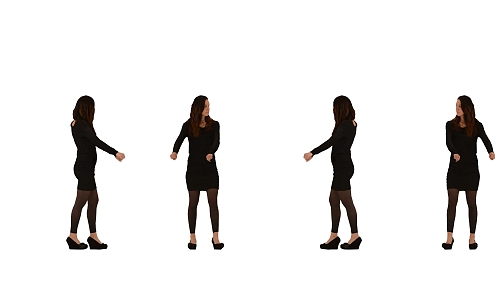 Women dance square dance 3d model