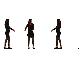 Women dance square dance 3d model