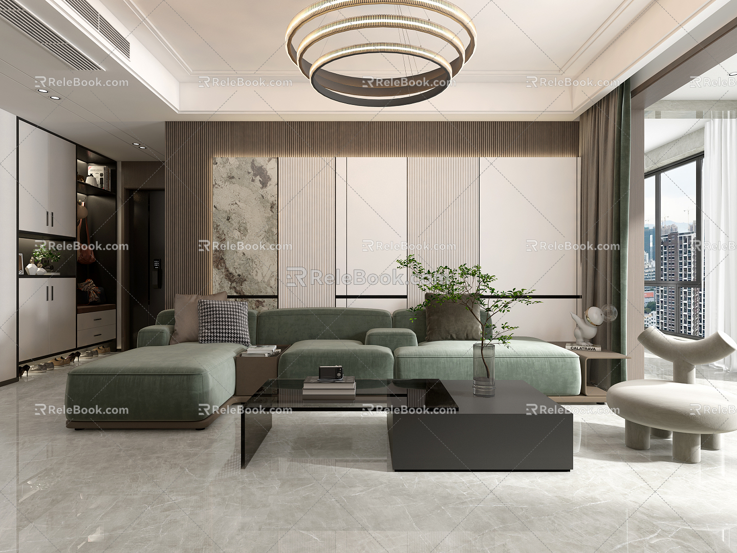 Modern Living Room Simple Living Room 3d model