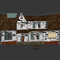 Traditional Wooden House Featuring Red Tiled Roof White Exterior And Front Porch With Steps