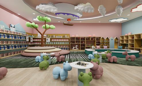 Modern Mother and Baby Store Supermarket Mother and Child Area 3d model