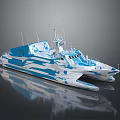 High Speed Blue And White Camouflage Military Patrol Boat With Streamlined Hull And Antennas