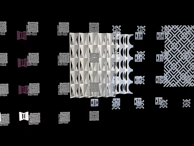 Modern Grille Lights Featuring Various Decorative Patterns For Interior Lighting Design 3d model