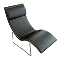 Tech Exhibition Hall Featuring Black Leather Curved Chair With Metal Frame