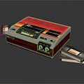 SHARP Retro Cassette Recorder With Red And Gray Design And Cassette Tapes 3d model