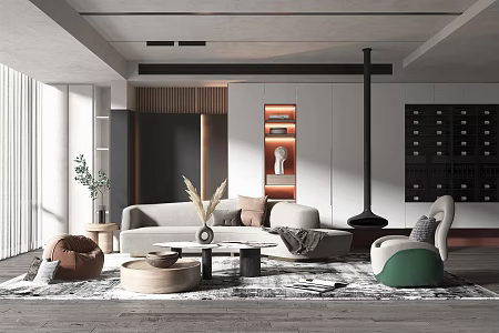 modern living room 3d model