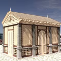 Traditional Chinese Ancient Architecture With Classic Roof Lattice Windows Carved Decorations And Stone Base