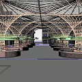 Spacious Market Hall With Wooden Dome Ceiling People Shopping And Socializing In Open Public Space
