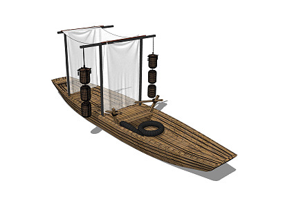 Chinese Boat Cruise 3d model