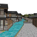 Garden Landscape Design Featuring Modern Wooden Building Glass Walls And Waterfront View