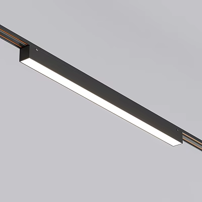 Modern Sleek Downlights and Spotlights With Black Frame White Light Strip For Home Interior Lighting 3d model