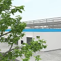 Industrial Chemical Plant With Storage Tanks Pipelines Tall Towers And Green Waterfront
