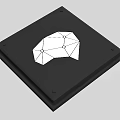 Minimalist Black Square Base Featuring White Geometric Abstract Structure Design