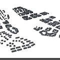 Modern Urban Building Complex Model With Planned Layout And Various Building Types