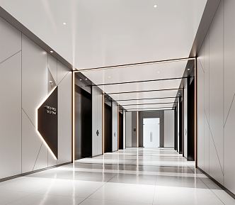 modern elevator hall 3d model