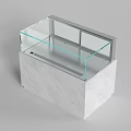 Modern Showcase Shelf With Glass Display Top And Marble Base Cabinet