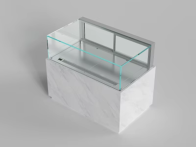 Modern Showcase Shelf With Glass Display Top And Marble Base Cabinet 3d model