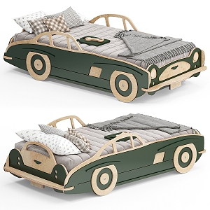 Modern children's car bed 3d model