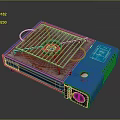 Portable Blue Gas Grill With Rustic Grill Rack Control Knob And Display Panel