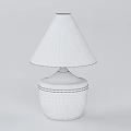 Modern Minimalist Table Lamp With White Lampshade And Metallic Base Design 3d model