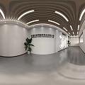 Modern Stylish Corporate Reception Area With Company Name Logo And Partner Brand Display Wall