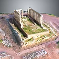 Ancient Ruins Site Featuring Stone Columns Remains Grass And Stone Paths 3d model