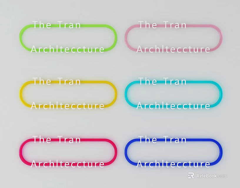 Colorful Oval Wall Decor Designs Featuring The Tran Architecture Elements 3d model 