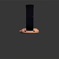 Modern Watch with Black Leather Strap Rose Gold Case and Geometric Dial Design