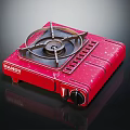 Red Portable Single Burner Kitchen Appliance Compact Gas Stove Efficient Design 3d model