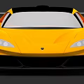 Yellow Sports Car With Modern Aerodynamic Front Design And Sleek Headlights