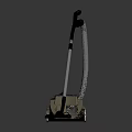 Modern Beige And Black Vacuum Cleaner With Long Hose And Wheels Design