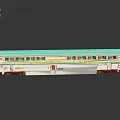 White Model Train Carriage with Multiple Windows Black Wheels and Reflection on Gray Background