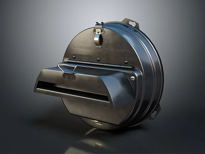 Durable Metallic Circular Industrial Machinery Housing With Mechanical Components And Structure 3d model