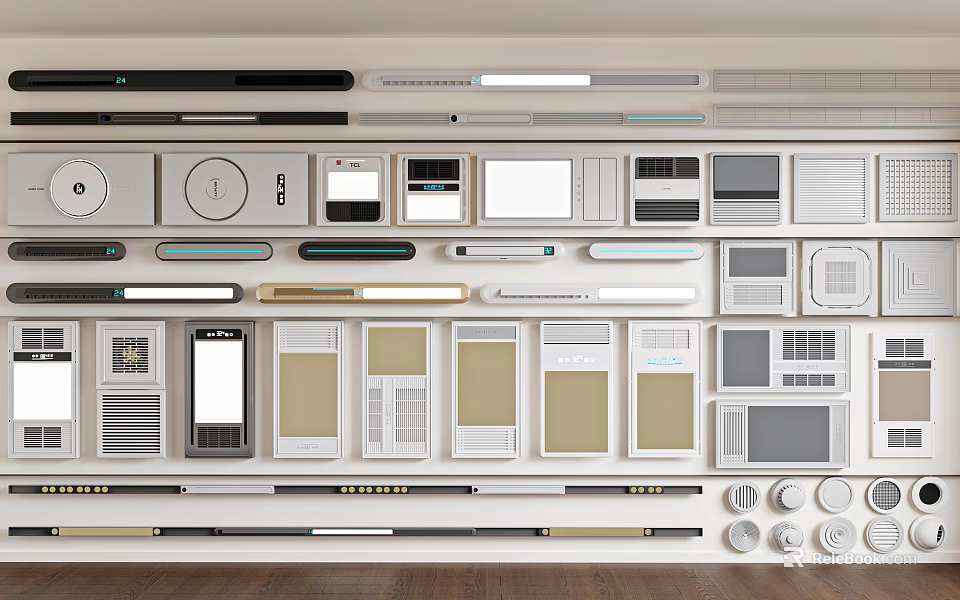 Modern Control Panels and Device Interfaces with Buttons Screens and Various Designs 3d model