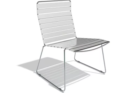 Modern Minimalist Outdoor Leisure Chair With Slatted Metal Design And Lightweight Frame 3d model