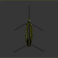 Detailed Yellow Transport Helicopter With Multiple Rotors In 3D Rendering Design