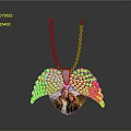 Elegant Silver Wing Heart Pendant Necklace With Enclosed Photo And Crystal Accents