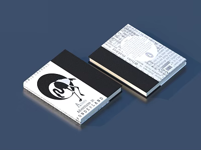 Modern Books Cover Design With Black White Circular Patterns Text Elements And Stacked Layout 3d model