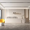 Modern Front Desk Cream Front Desk 3d model