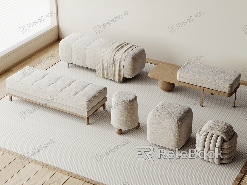 Modern Stool Sofa Stool Round Stool Bench model