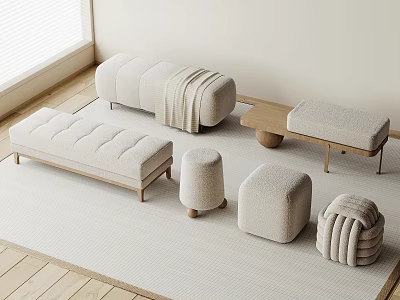Modern Stool Sofa Stool Round Stool Bench 3d model