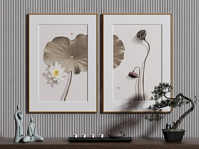 New Chinese Plant Painting Decorative Painting model