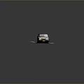 Vintage Green Convertible Car Parked On Damaged Gray Mat Surface