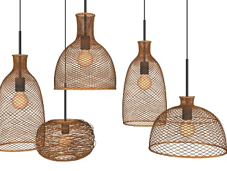 Southeast Asia Chandelier Bamboo Chandelier 3d model