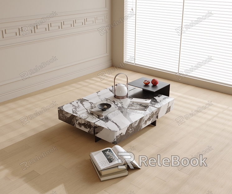 Modern marble coffee table model